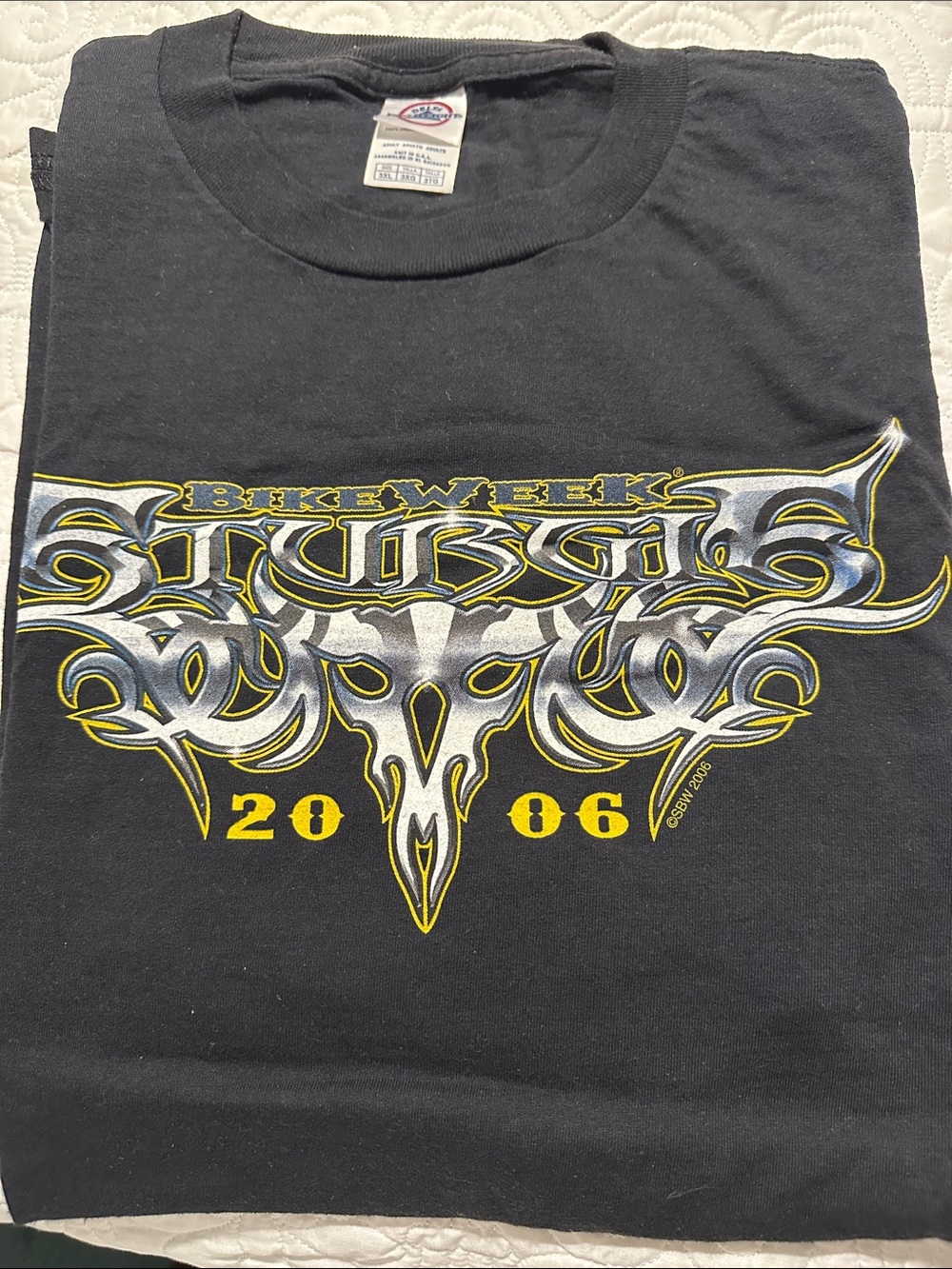 Black Graphic Bike Week Sturgis 2006 Crew Neck T-Shirt